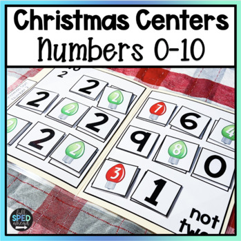 Preview of Christmas Math Centers Number Identification Stations 0-10
