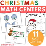 Christmas Math Centers Task Card Bundle for Grades 3-4