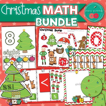 Preview of Christmas Math Centers for Kindergarten Bundle