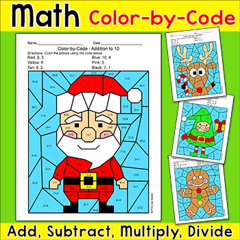 Preview of Christmas Math Addition & Subtraction: Santa, Gingerbread Man, Elf, Reindeer