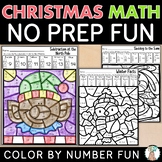 Christmas Math Color by Code Activities Coloring Pages Add
