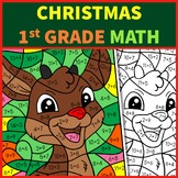 Christmas Math Color by Code First Grade