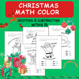 Christmas Math Color by Number/ Coloring Page Christmas/ N