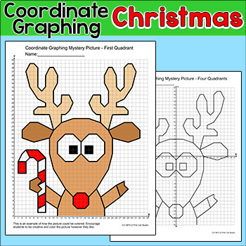 Preview of Christmas Math Coordinate Graphing Picture - Rudolph the Red Nose Reindeer