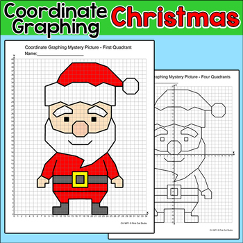 Preview of Santa Claus Coordinate Graphing Picture - Fun Christmas Math Activity