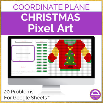 Preview of Christmas Math Coordinate Plane Pixel Art Activity