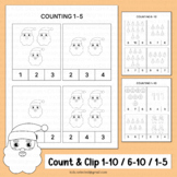Christmas Math Counting Cards Count and Clip Activities Nu