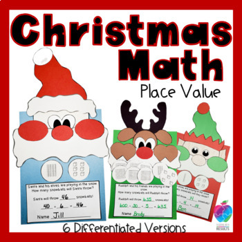 Preview of Christmas Math Craft Activities Christmas Place Value Activity Reindeer Craft