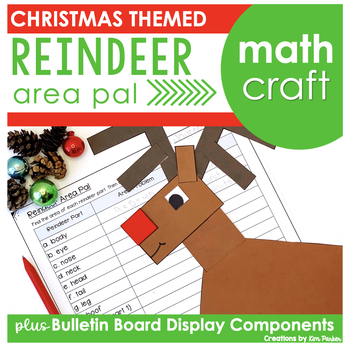 Preview of Christmas Math Craft Activity Area Reindeer