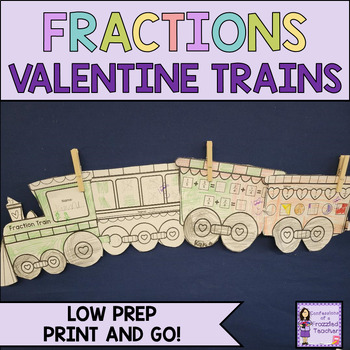 Preview of Valentine's Day Math Craftivity - Fractions Project