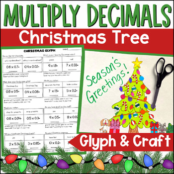 Preview of Christmas Math Craft - Multiplying Decimals Math Practice & Christmas Tree Craft