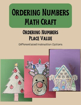 Preview of Christmas Math Craft: Ordering Numbers; Place Value