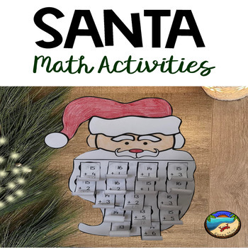 Preview of Santa Craft Christmas Math Activities with Addition for First Grade