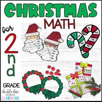 Preview of Christmas Math Craftivities for SECOND Grade {Time, Money, Fractions & more!}