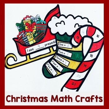 Preview of Kindergarten Christmas Math Crafts
