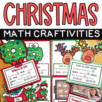 Preview of Christmas Math Crafts for First Grade Adding Place Value 2D Shapes