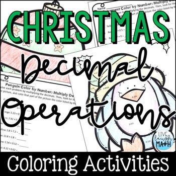 Preview of Christmas Math: Decimal Operations Coloring Activity