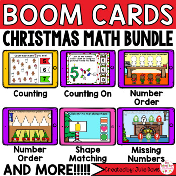 Preview of Christmas Math Digital Boom Cards™ Bundle