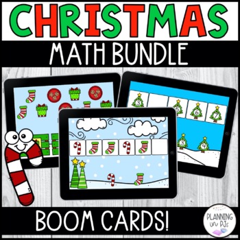 Preview of Christmas Math Digital Boom Cards™ for December | Kindergarten Math Centers