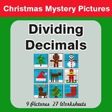 Christmas Math: Dividing Decimals - Color-By-Number Math M