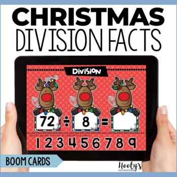 Preview of Christmas Math Division Fact Fluency Boom Cards