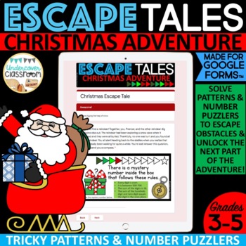 Preview of Christmas Math Enrichment | Puzzlers | Digital Escape Tale for Google Forms™