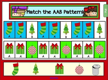 Preview of Christmas Math Freebie for Smartboard - AAB Patterns