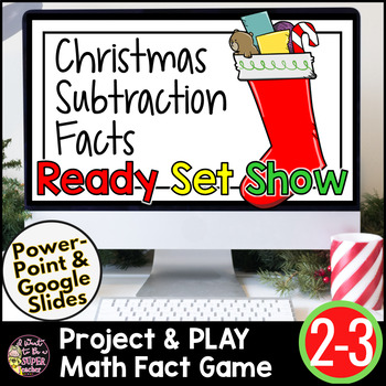 Preview of Christmas Math Games 2nd Grade | Christmas Subtraction | Subtraction Math Facts