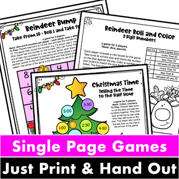 Christmas Math Games First Grade: Fun Christmas Activities by Games 4 ...