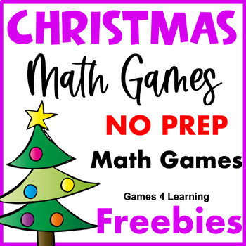 Preview of Free Christmas Math Games - Fun NO PREP Printable Activities