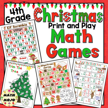 Preview of 4th Grade Christmas Activities: Christmas Math Games and Centers