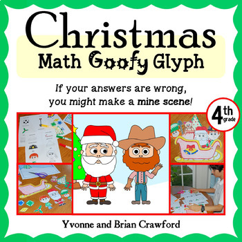 Preview of Christmas Math Goofy Glyph 4th Grade | Math Facts | Math Enrichment