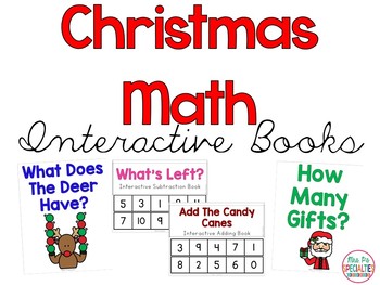 Preview of Christmas Math Interactive Books - Print & Digital Versions Included!