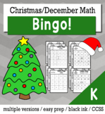 Christmas Math Kindergarten BINGO Game Bundle