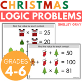 Christmas Math Logic Problems, Puzzles for Add, Subtract, 