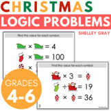 Christmas Math Logic Problems, Puzzles for Multiplication 