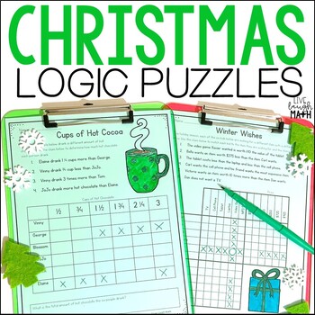 Preview of Christmas Math Enrichment Activities - December Logic Puzzle Challenges