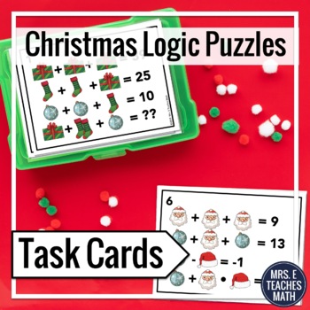 Preview of Christmas Math Logic Puzzles Task Cards