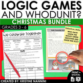 Christmas Math Logic Puzzles and Whodunit Bundle | Early F