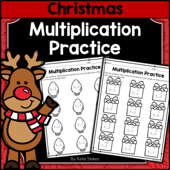 Christmas Math Multiplication Worksheets - Single Digits Greater Than ...