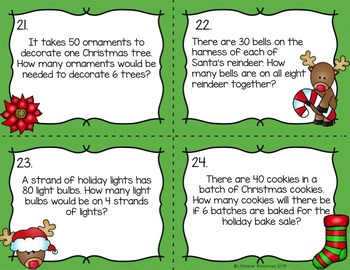 Christmas Math Game - Multiply by Multiples of 10 by Lifesaver Resources