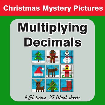 Preview of Christmas Math: Multiplying Decimals - Color-By-Number Mystery Pictures