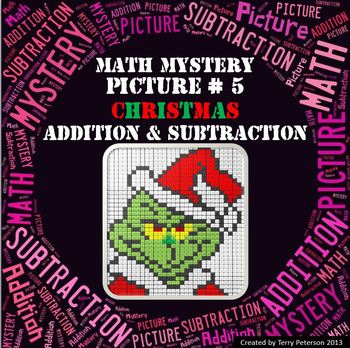 Preview of Christmas Math Mystery Picture #5  ~ Addition and Subtraction