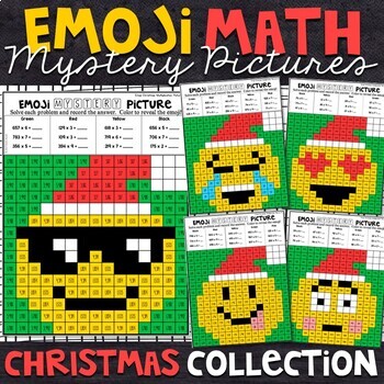 Preview of Christmas Math Mystery Pictures | Christmas Multiplication Color by Number