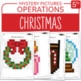 Christmas Math Mystery Pictures Pack 1 Grade 5 Multiplicat