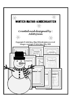 Preview of Christmas kindergarten Math center NO PREP black & white