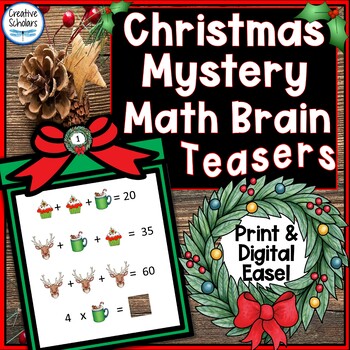 Preview of Christmas Math Operations Center Activities Print and Digital with TpT Easel