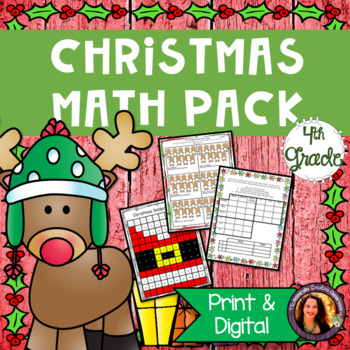 Preview of Christmas Math Worksheets for 4th Grade