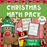 Christmas Math Worksheets for 4th Grade