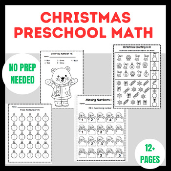 Preview of Christmas Math Packet Pre-K